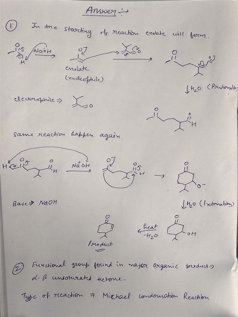 ) Consider the starting materials and reagents. What do you expect to happen at the-example-1