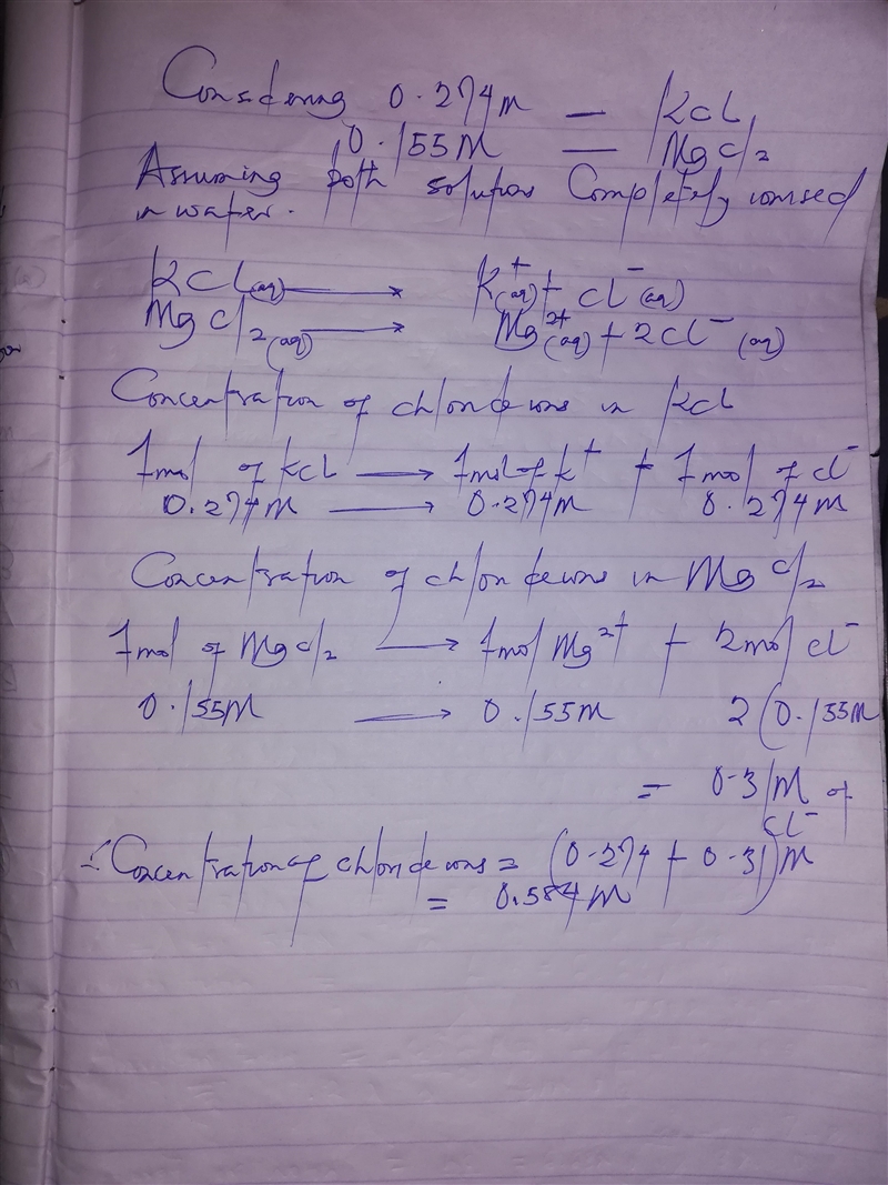 Consider a solution that contains 0.274 M potassium chloride and 0.155 M magnesium-example-1