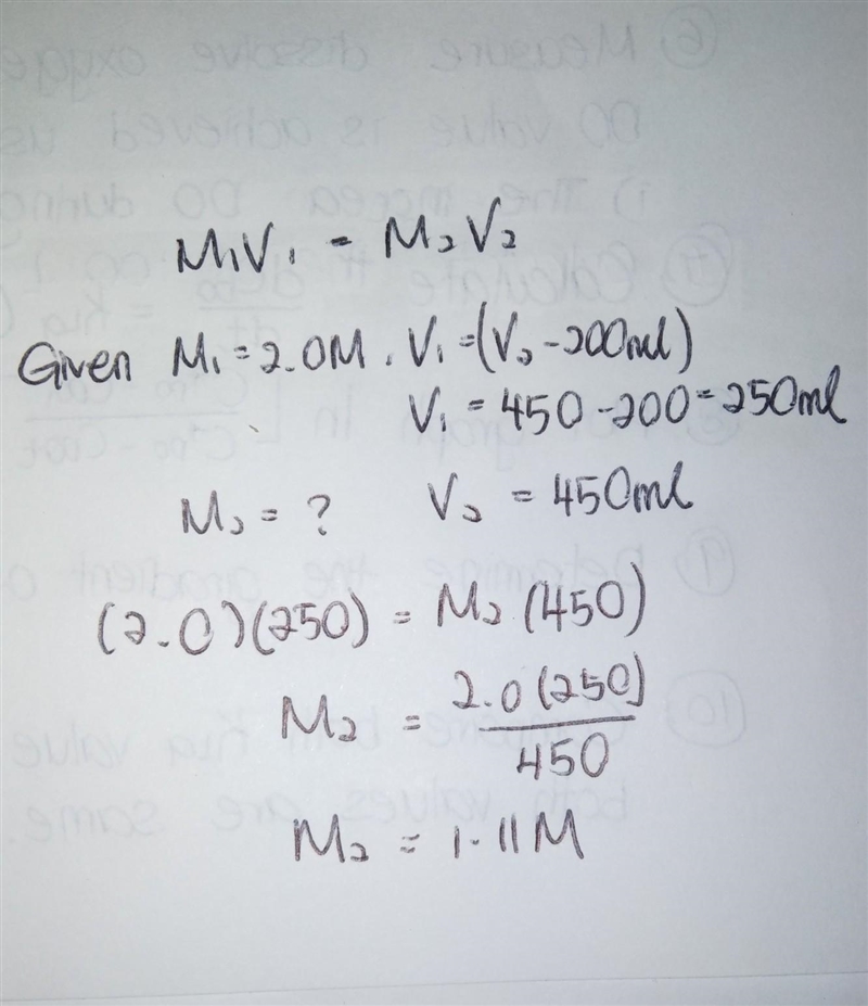 water is added to 200. ml of a 2.0 m solution of cacl2 to increase the volume of the-example-1