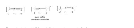 Draw three resonance structures for CNO-. This species has its three atoms bonded-example-1