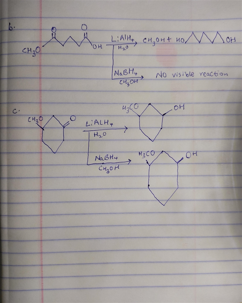 What product is formed when each compound is treated with either LiAlH4 (followed-example-2