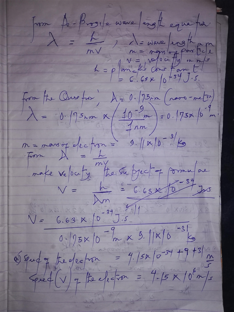 Electrons have been used to determine molecular structure by diffraction. Calculate-example-1