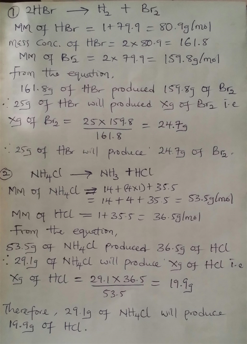 Under certain conditions, the substance hydrobromic acid can be broken down to form-example-1