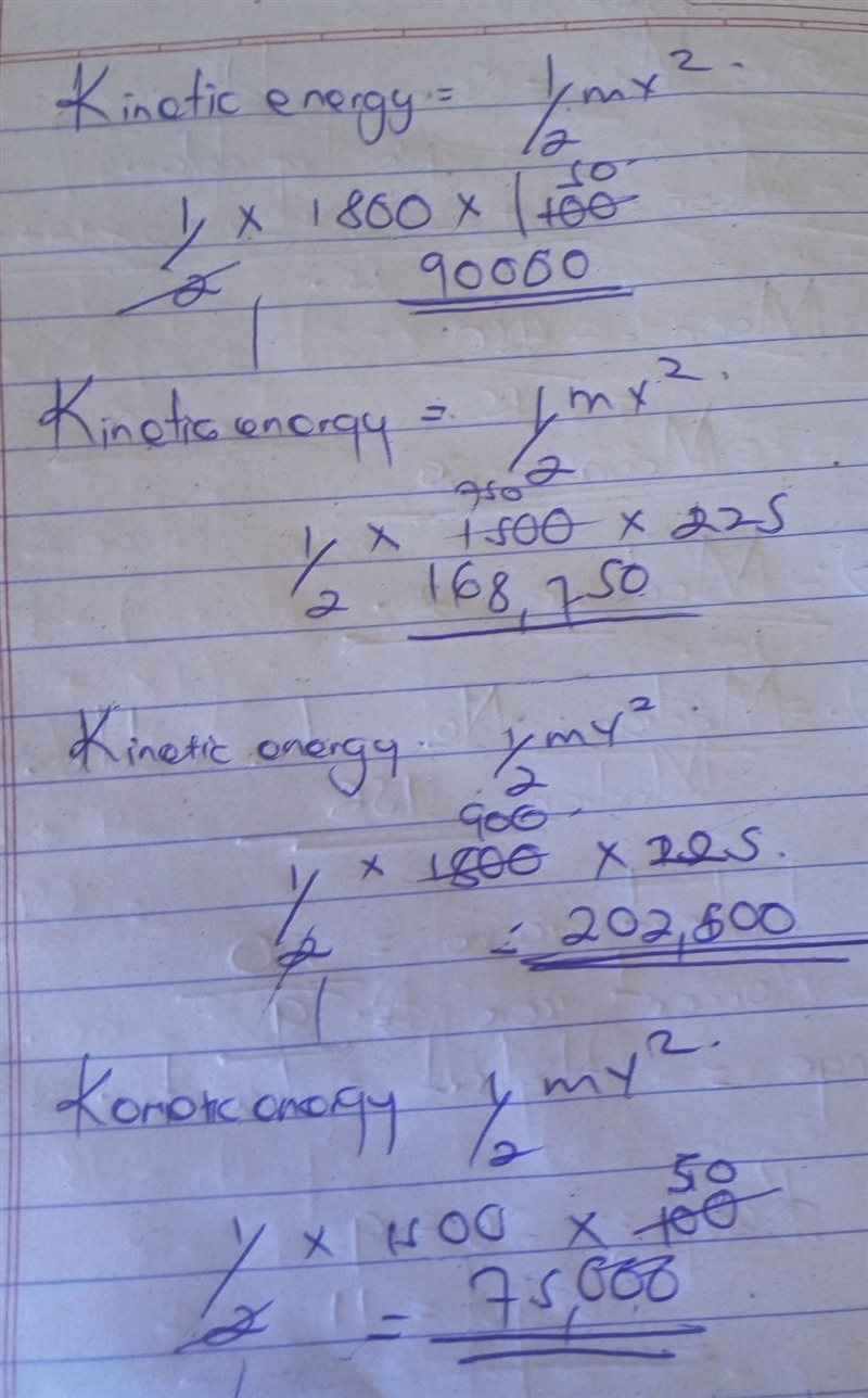 Which car has the most kinetic energy? O A. A car of mass 1800 kg with speed 10 m-example-1