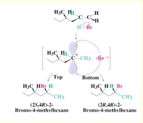 The product of addition of bromine to (R)-3-buten-2-ol will bea. a 50:50 mixture of-example-1