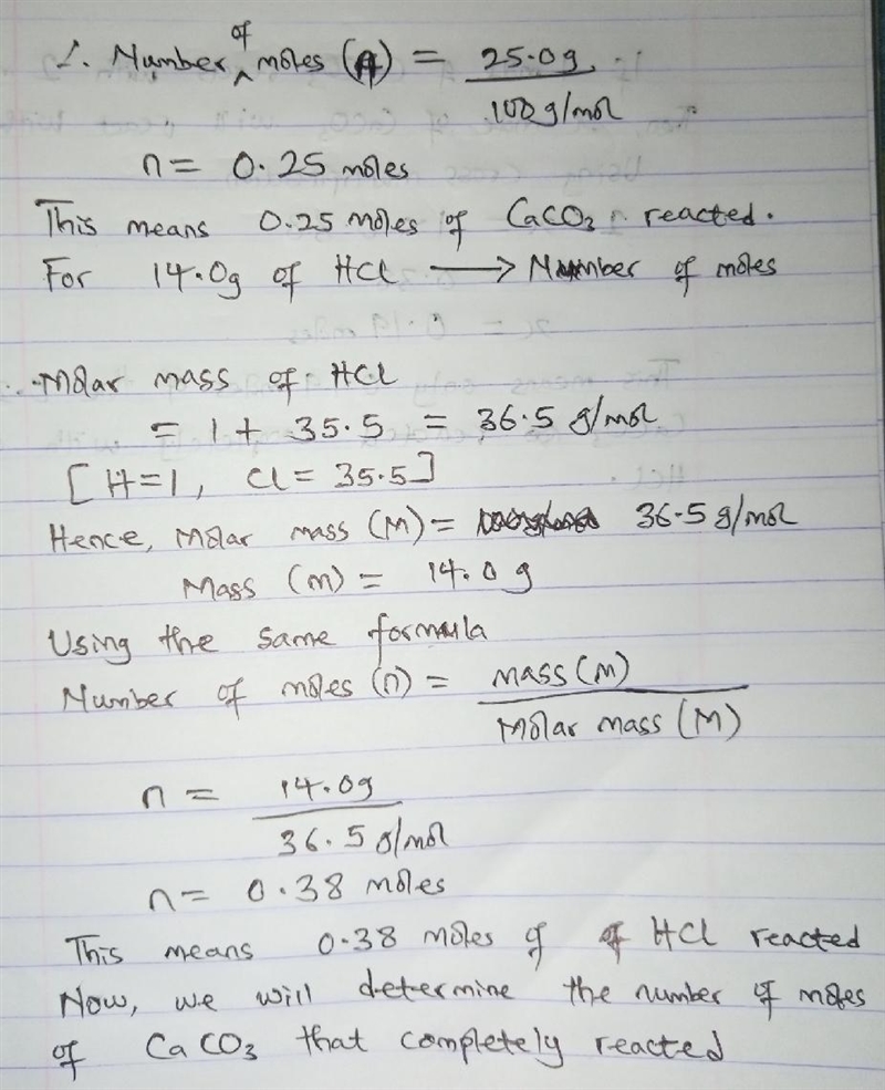 When calcium carbonate is added to hydrochloric acid, calcium chloride, carbon dioxide-example-2