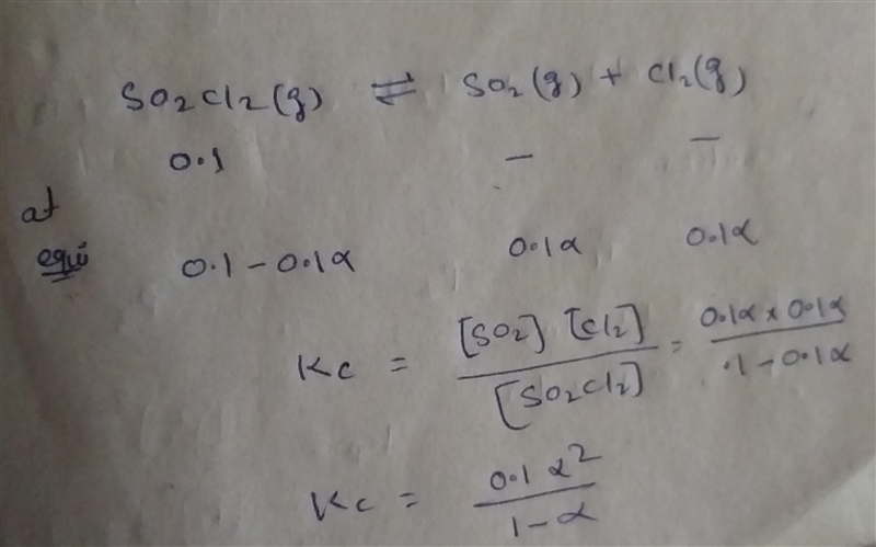 Consider the reaction below. Initially the concentration of SO2Cl2 is 0.1000 M. Solve-example-1