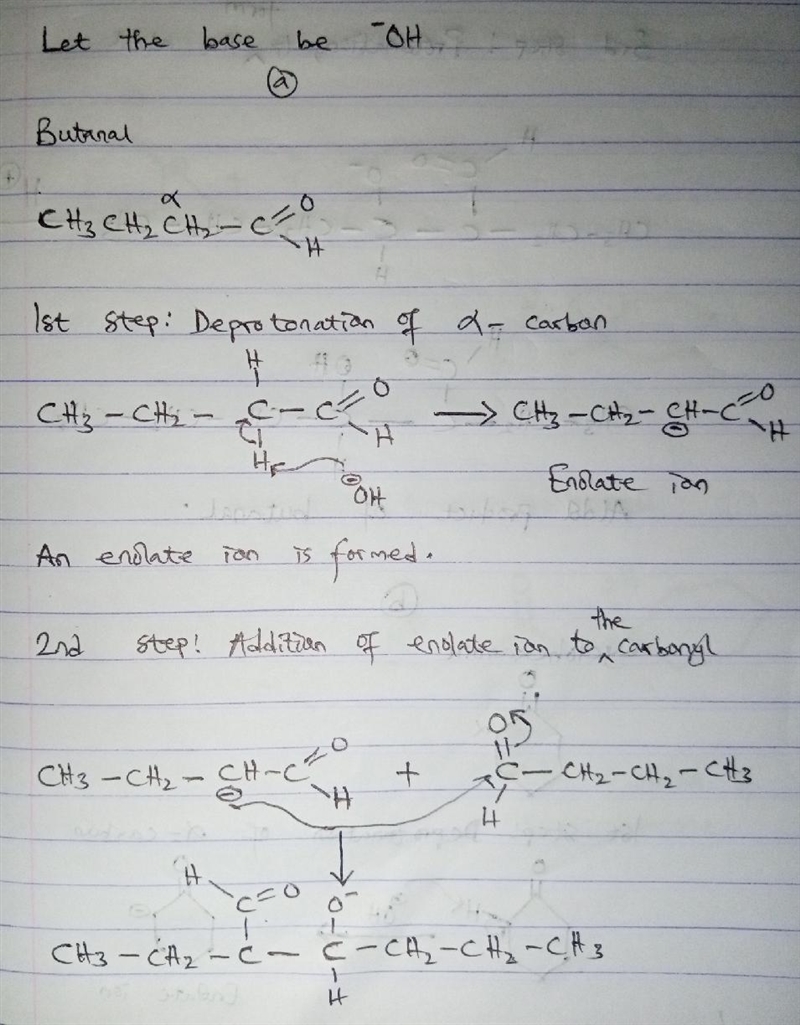 Example 19.1 Aldol Reaction Draw the product of the base-catalyzed aldol reaction-example-1