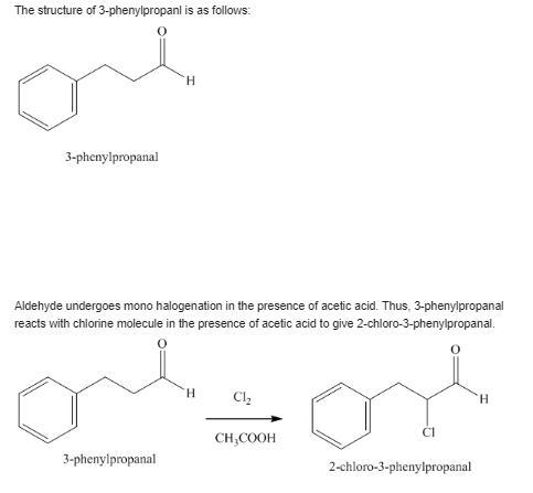 Give the structure of the expected organic product in the reaction of 3-phenylpropanal-example-1