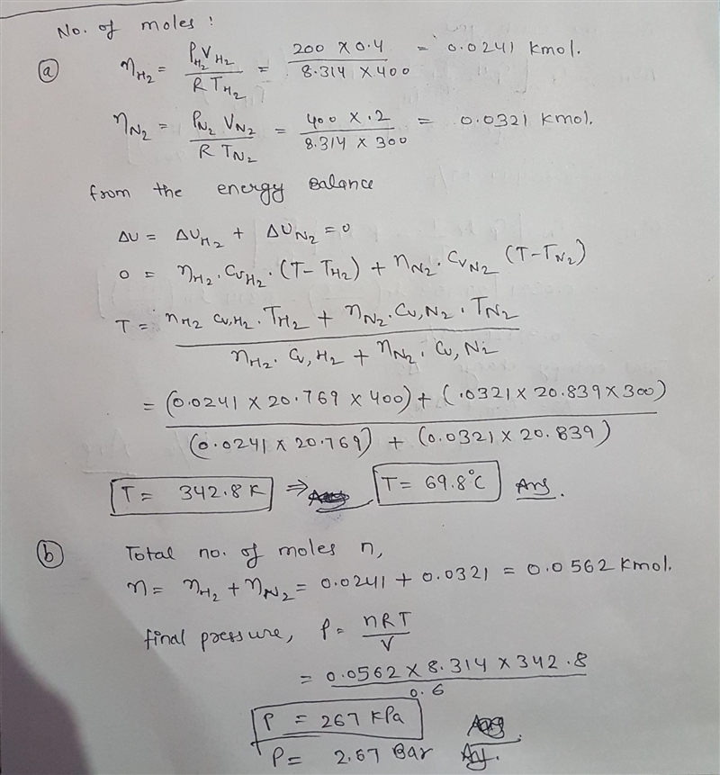 An insulated tank having a total volume of 0.6 m3 is divided into two compartments-example-1