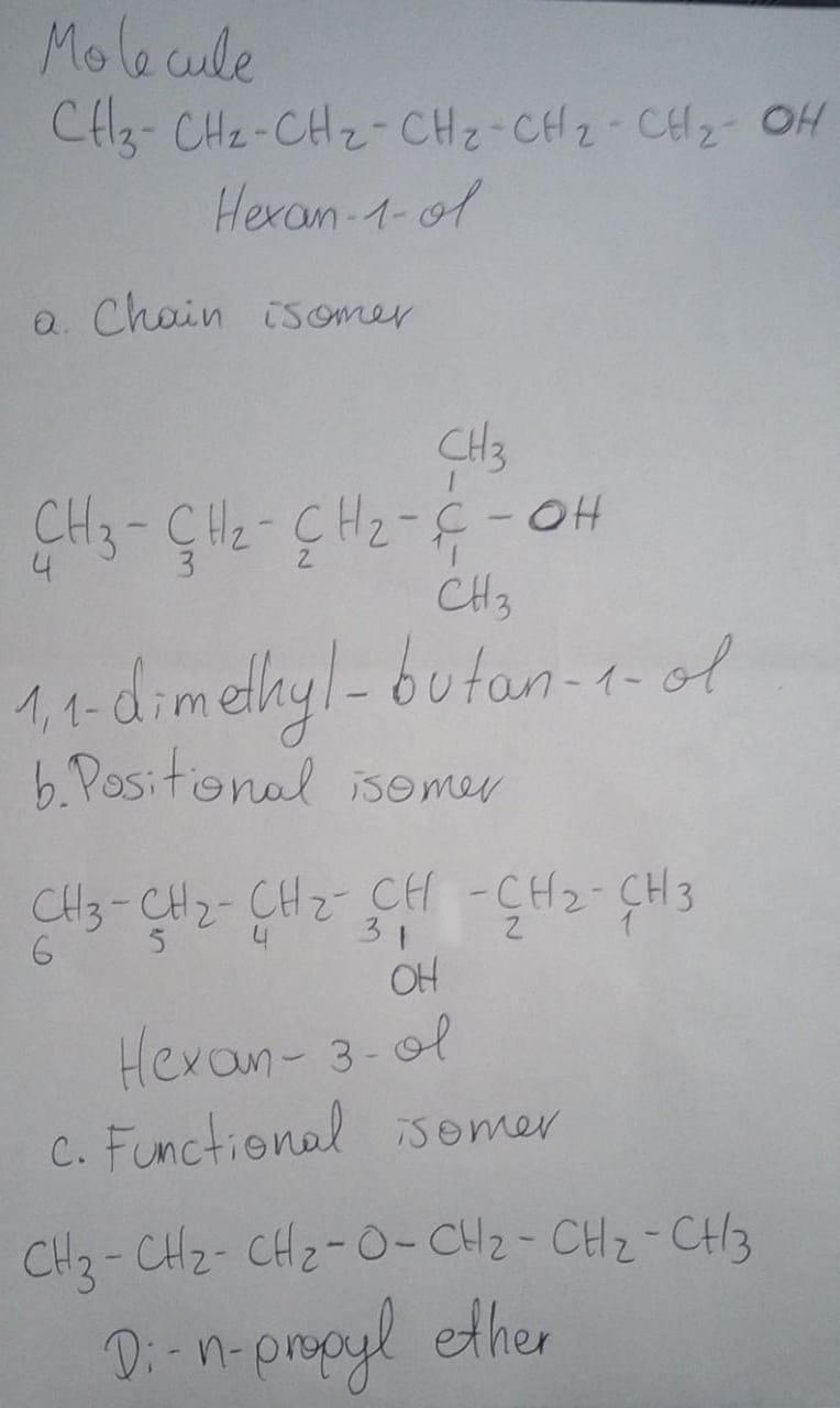 Draw structures for (a) a chain isomer, (b) a positional isomer, and (c) a functional-example-1