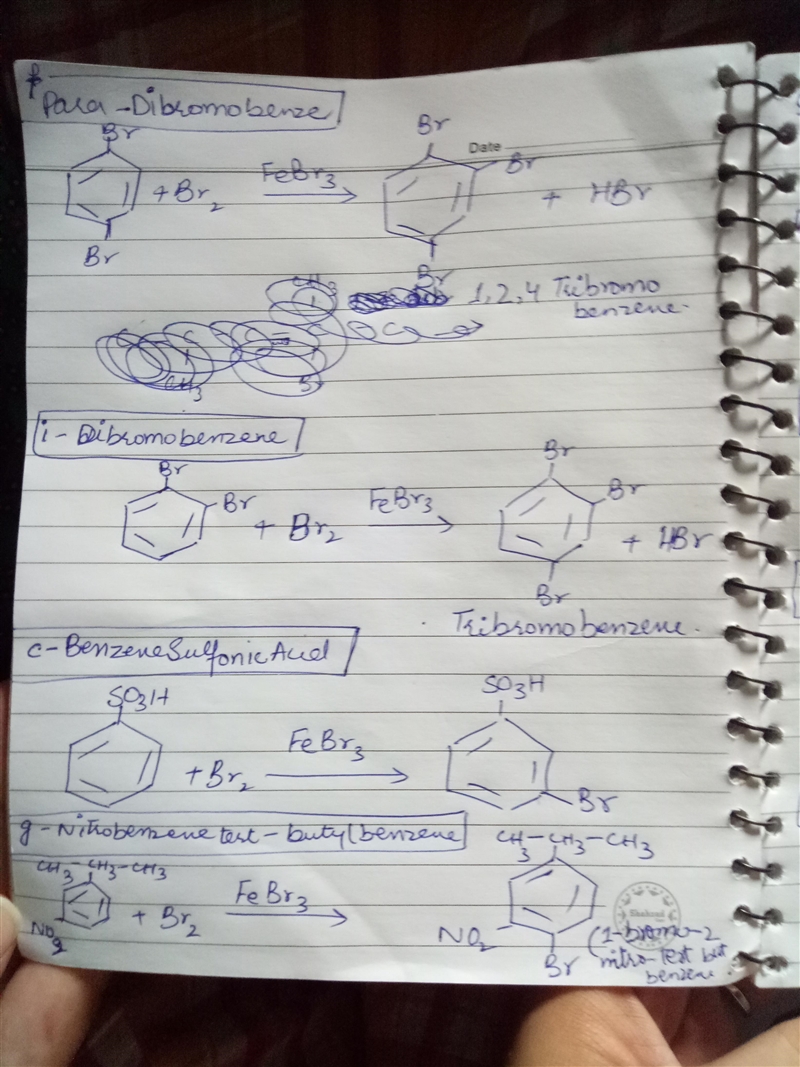 Draw the major product(s) obtained when the following compounds are treated with bromine-example-1