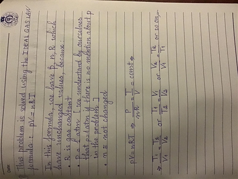 At 25.5°C a gas has a volume of 125mL. What would be the volume be if the temperature-example-1