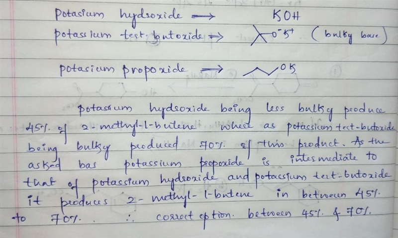 When 2-bromo-2-methylbutane is treated with a base, a mixture of 2-methyl-2-butene-example-1