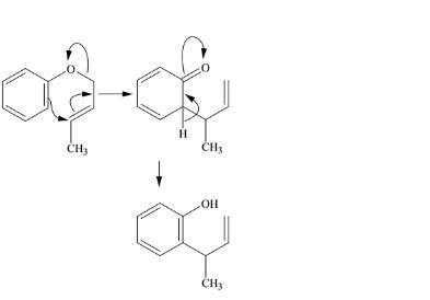 The mechanism of the Claisen rearrangement of other allylic ethers of phenol is analogous-example-1