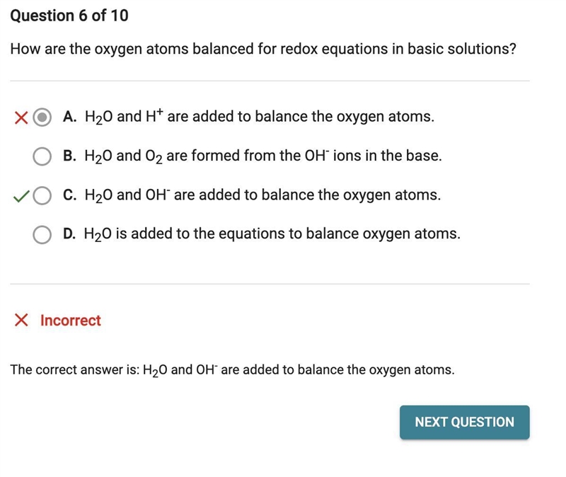 How are the oxygen atoms balanced for redox equations in basic solutions-example-1