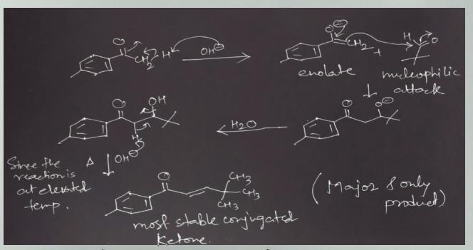 The aqueous hydroxide-promoted reaction of the compound with 2,2-dimethylpropanal-example-2