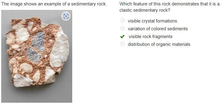 Which main type of sedimentary rock forms from solutions? chemical clastic organic-example-2