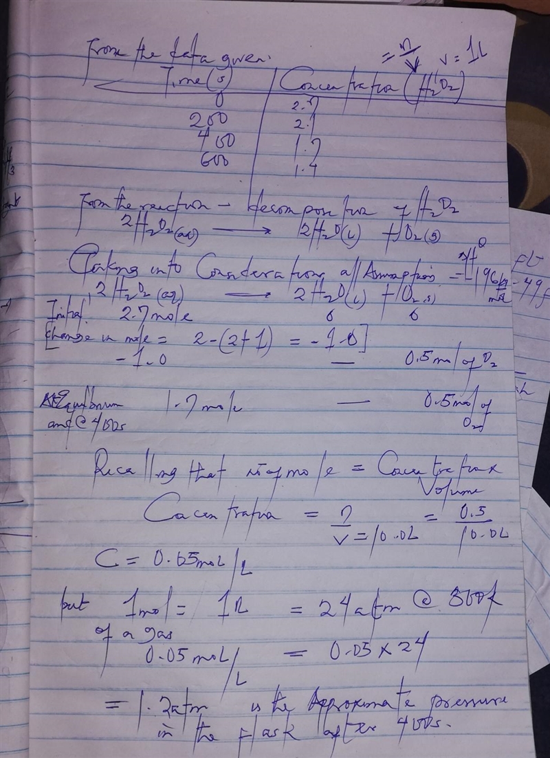 2 H2O2(aq)-> 2H20(l) + O2(g) ΔΗ -196 kJ/molrun The decompostion of H202(aq) is-example-1