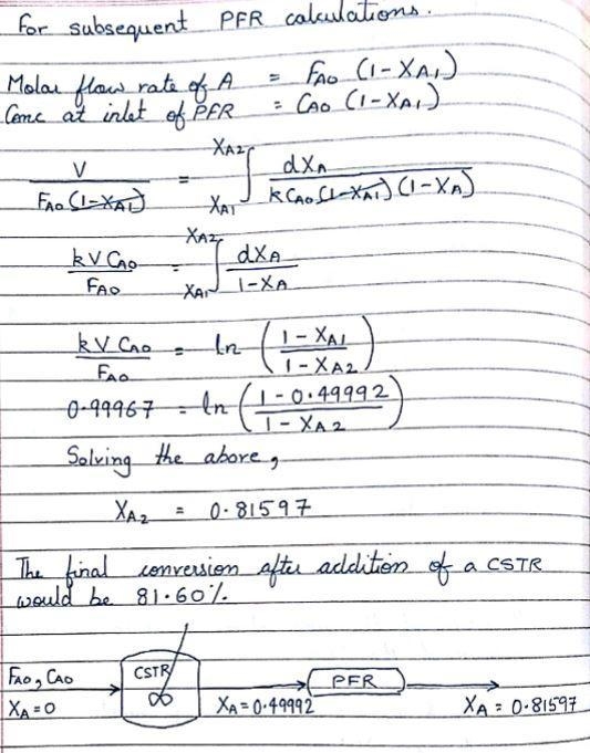 The elementary gas-phase reaction takes place isobarically and isothermally in a PFR-example-2