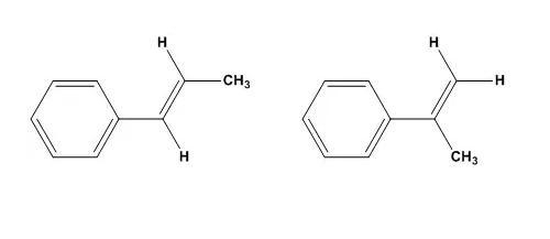 Draw the two constitutionally isomeric structures formed when iodobenzene and propene-example-1