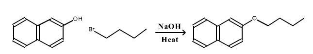 A reaction was performed in which 0.55 g of 2-naphthol was reacted with a slight excess-example-1