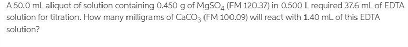 A aliquot of solution containing of in required of EDTA solution for titration. How-example-1