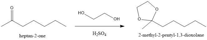 What class of organic product results when 1-heptyne is treated with a mixture of-example-2