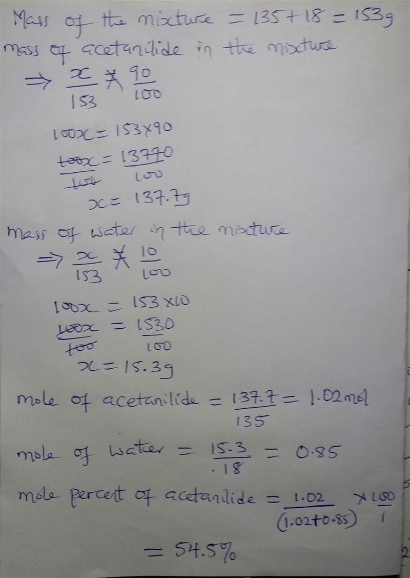 You recrystallized acetanilide from water and found out that the final mixture contains-example-1