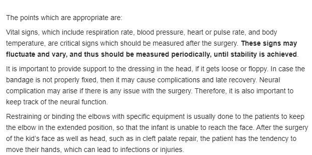 Z.O. returns to the pediatric intensive care unit after surgery. He is arousable but-example-3