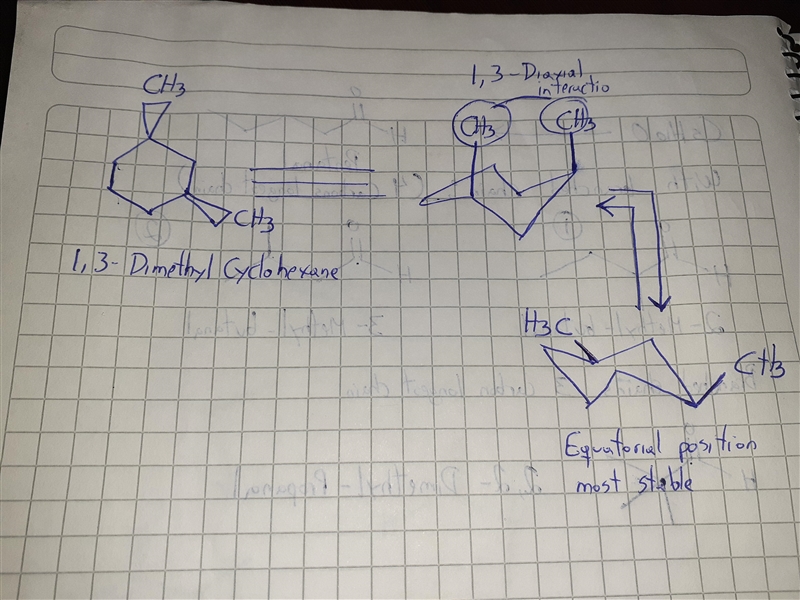 In the most stable conformation of cis-1,3-dimethylcyclohexane, where are the methyl-example-1