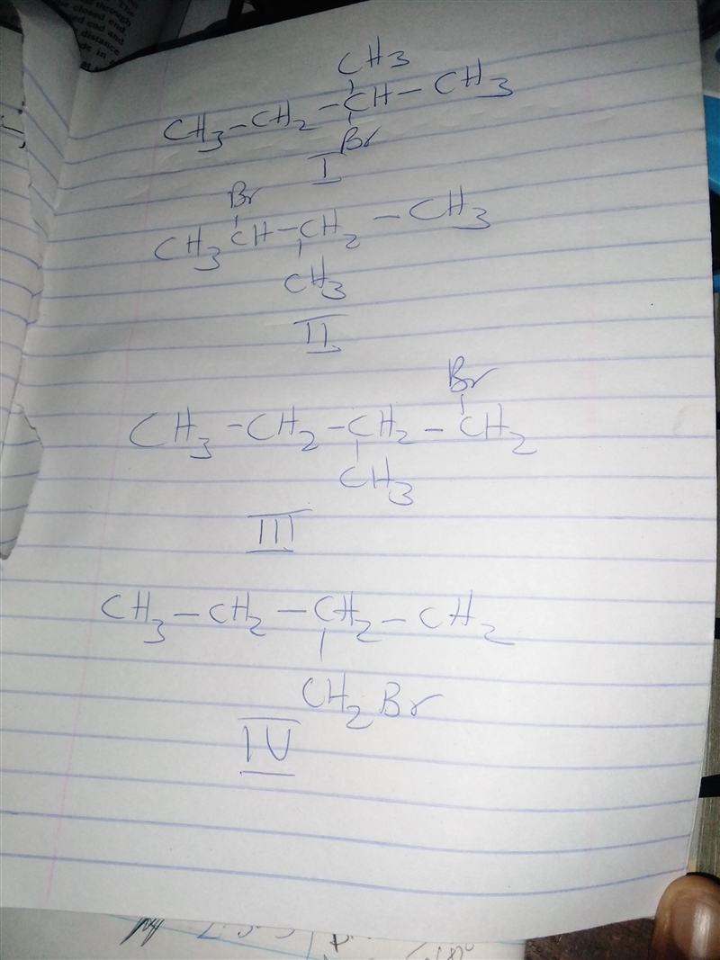 For the free radical bromination of 2-methylbutane show all of the mono-bromination-example-1