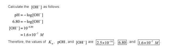 . Like any equilibrium constant, Kw, changes with temperature. (a) Given that autoionization-example-3