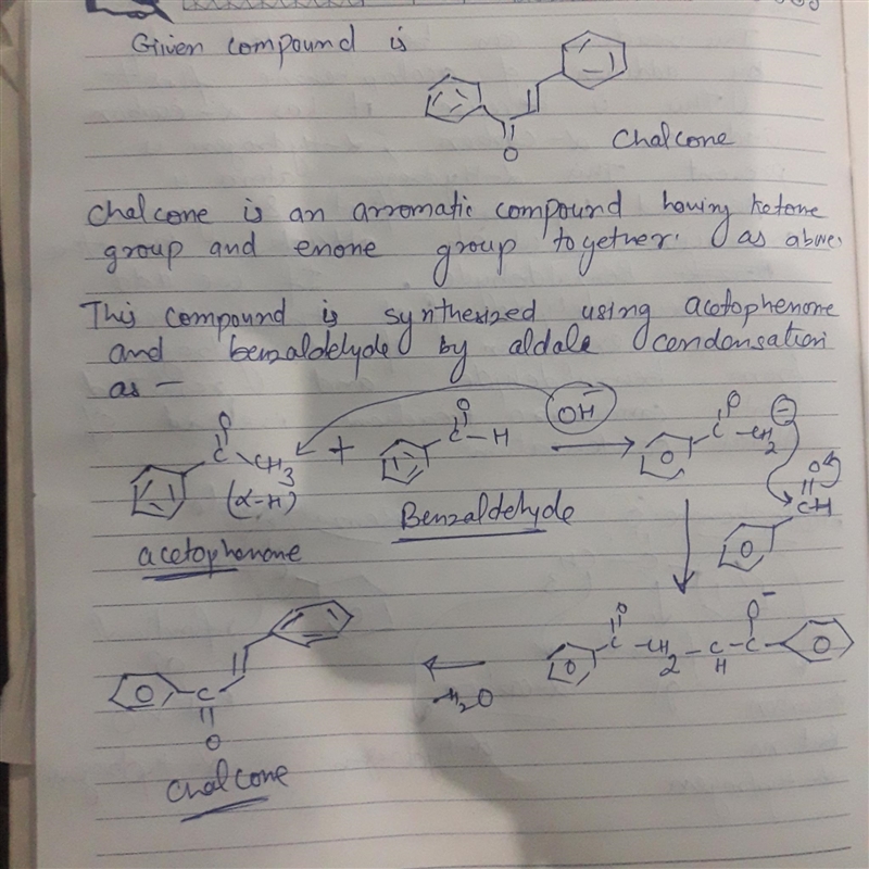 Consider the volumes of benzaldehyde and acetone that you used for your scaled-down-example-1