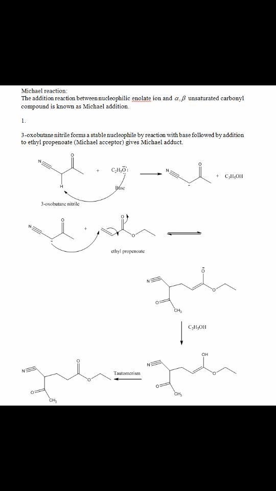 Please help! The Michael reaction is a conjugate addition reaction between a stable-example-1