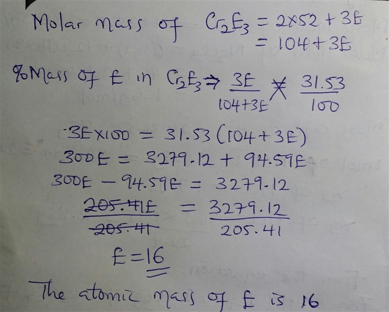 A binary compound created by reaction of chromium and an unknown element E contains-example-1