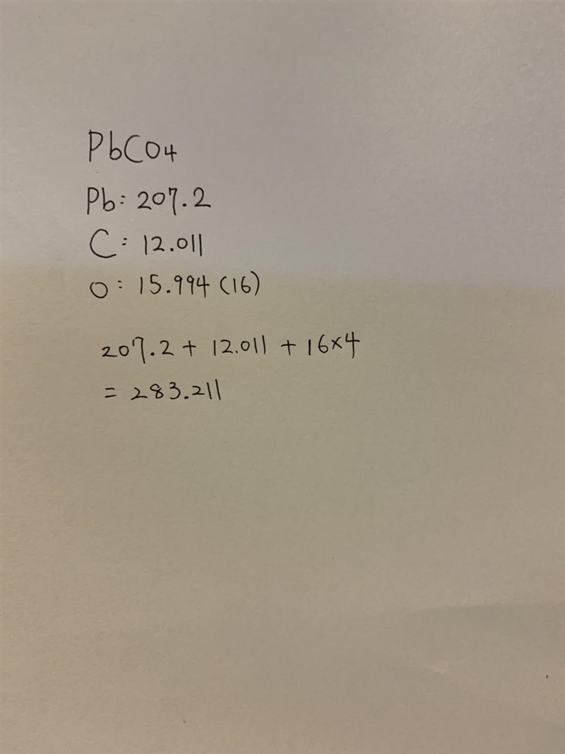 What is the molar mass of PbCO₄-example-1