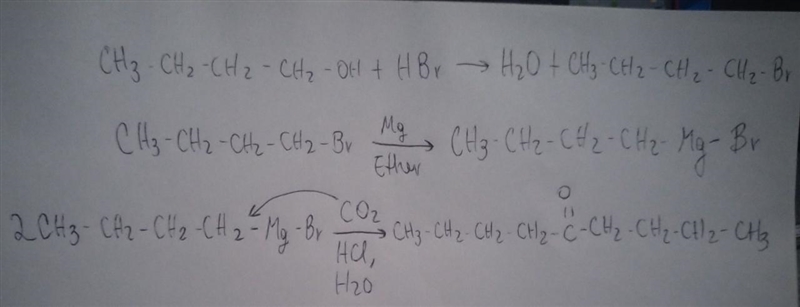 Use 1-Butanol as the only organic compound, design a method to synthesize 5-Nonanone-example-1