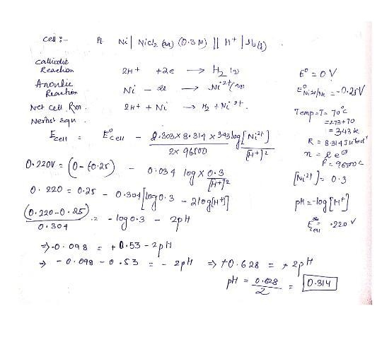 The potential of a corrosion cell composed of nickel (anode) and a hydrogen electrode-example-1