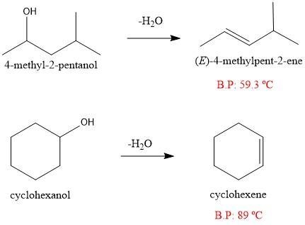 In principle, the equilibrium in the dehydration of an alcohol could be shifted to-example-1