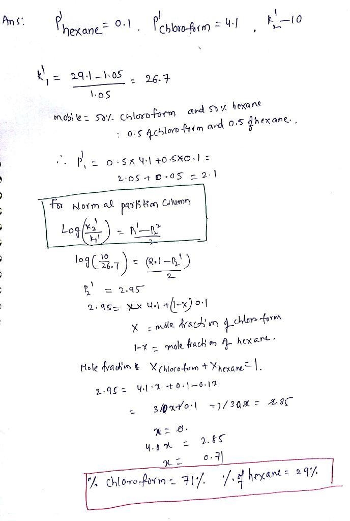 In the normal phase separation column, a solute was found to have retention time of-example-1