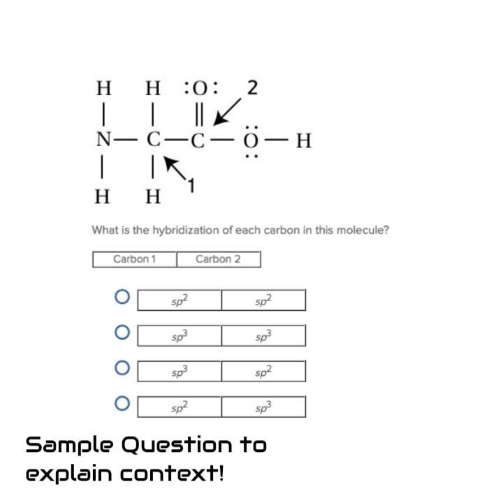 Give the hybridization of each carbon in the molecule below.-example-1