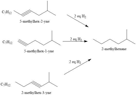 An unknown compound, B, has the molecular formula C7H12. On catalytic hydrogenation-example-1