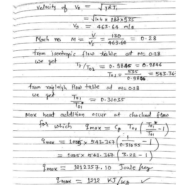 Air at 535 K, 101.3 kPa enters a frictionless constant-area combustion chamber ata-example-1