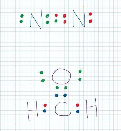 Write Lewis dot structures for the following molecules: NH3 SO2 CH3OH HNO2 N2 CH2O-example-4