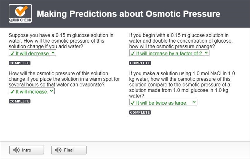 If you begin with a 0.15 m glucose solution in water and double the concentration-example-1