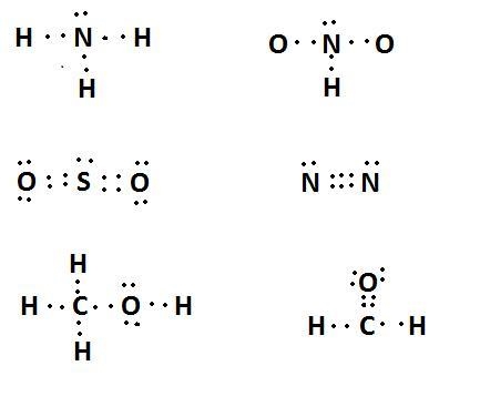 Write Lewis structural formulas for the following molecules: NH3 SO2 CH3OH HNO2 N-example-1