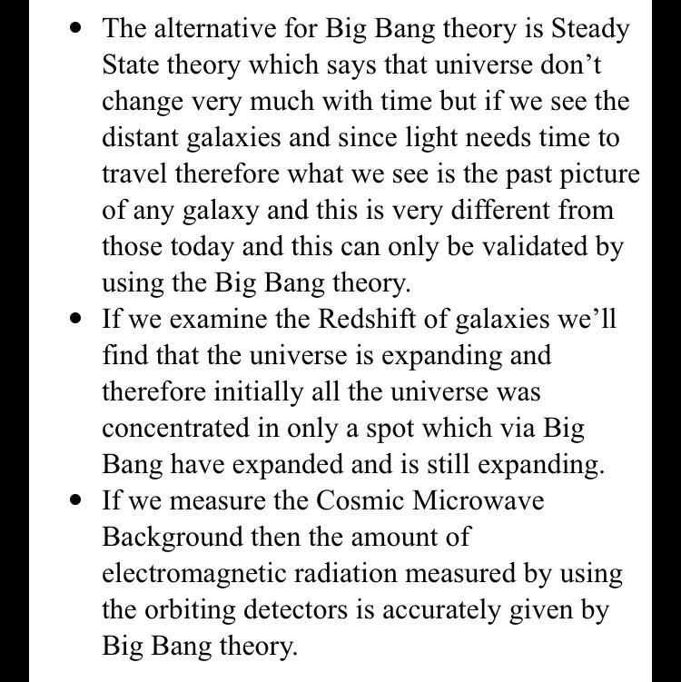 Do you agree in the Big Bang theory? Reasoning-example-1