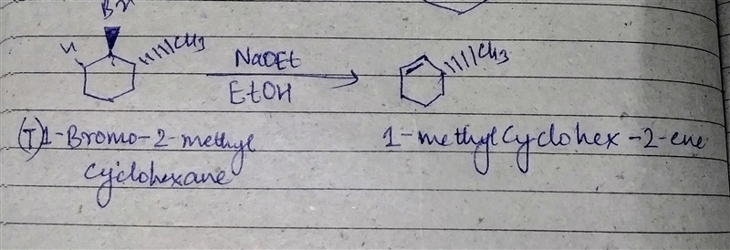 Which product (or products) would be formed in appreciable amount(s) when trans-1-bromo-example-1