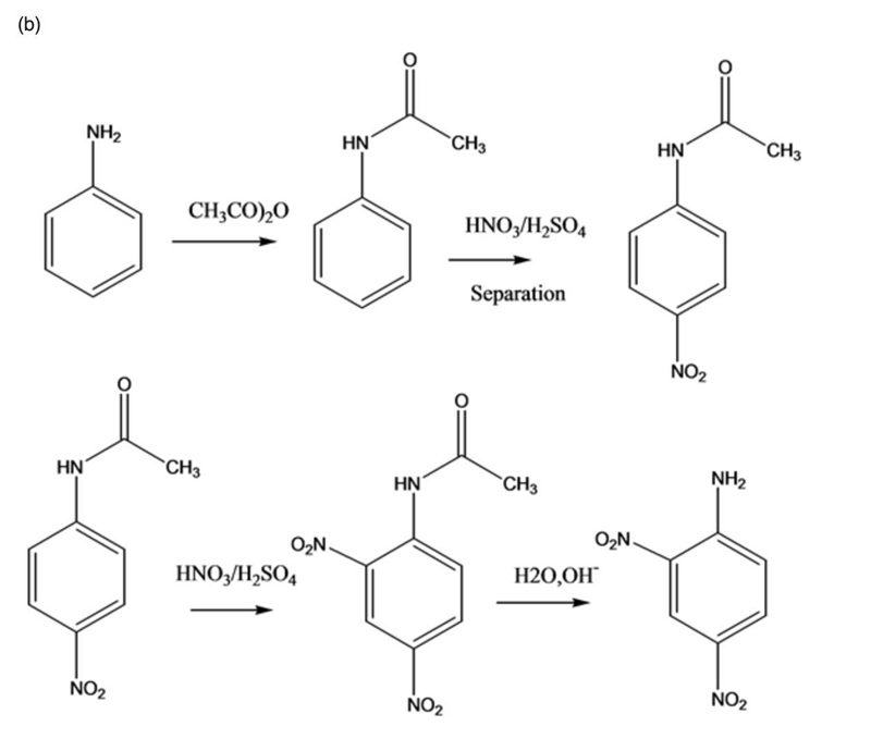 Outline syntheses of each of the following from aniline and any necessary organic-example-2